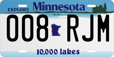 MN license plate 008RJM