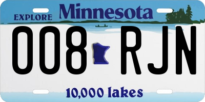MN license plate 008RJN