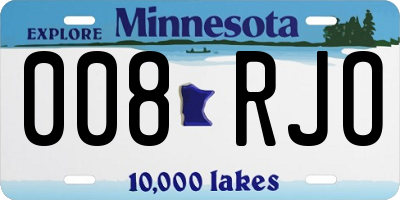 MN license plate 008RJO