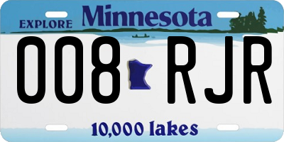 MN license plate 008RJR