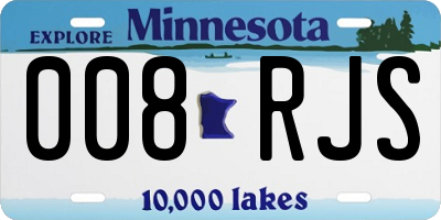 MN license plate 008RJS