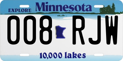 MN license plate 008RJW