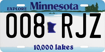 MN license plate 008RJZ