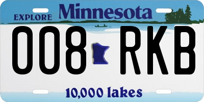 MN license plate 008RKB