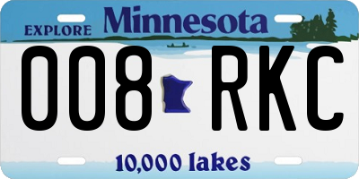 MN license plate 008RKC