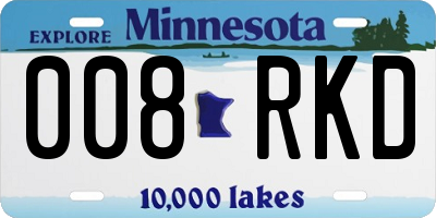 MN license plate 008RKD