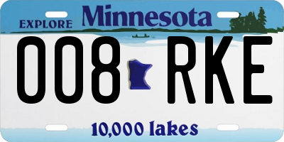MN license plate 008RKE