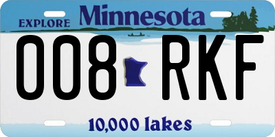 MN license plate 008RKF