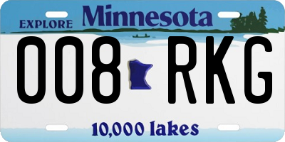 MN license plate 008RKG
