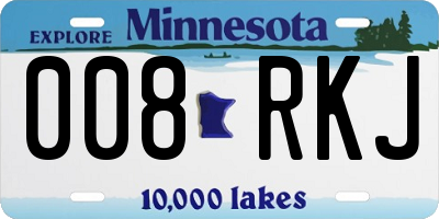 MN license plate 008RKJ