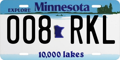 MN license plate 008RKL
