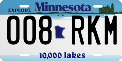 MN license plate 008RKM