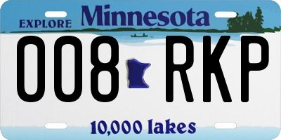 MN license plate 008RKP