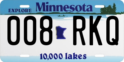 MN license plate 008RKQ