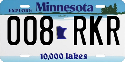 MN license plate 008RKR