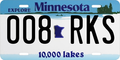 MN license plate 008RKS