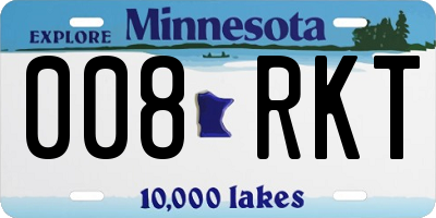 MN license plate 008RKT