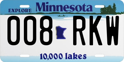 MN license plate 008RKW