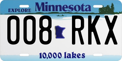 MN license plate 008RKX