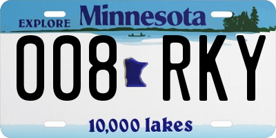 MN license plate 008RKY