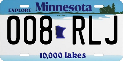 MN license plate 008RLJ