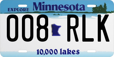 MN license plate 008RLK