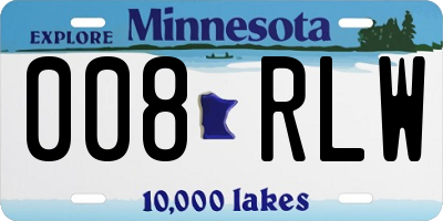 MN license plate 008RLW