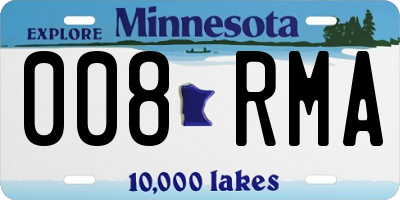 MN license plate 008RMA