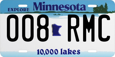 MN license plate 008RMC