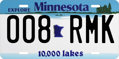 MN license plate 008RMK