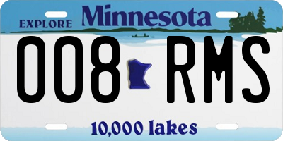 MN license plate 008RMS