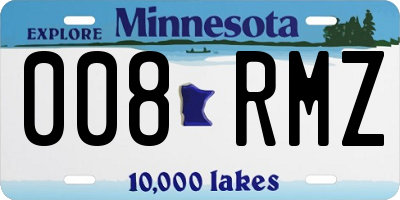 MN license plate 008RMZ