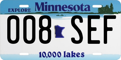 MN license plate 008SEF