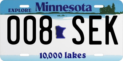 MN license plate 008SEK