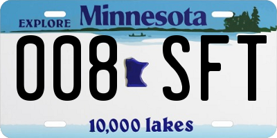 MN license plate 008SFT