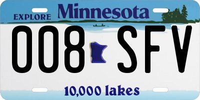 MN license plate 008SFV