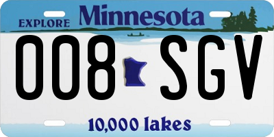 MN license plate 008SGV