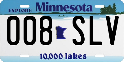 MN license plate 008SLV