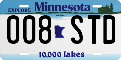 MN license plate 008STD