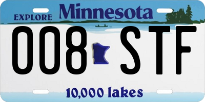 MN license plate 008STF