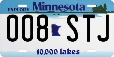 MN license plate 008STJ
