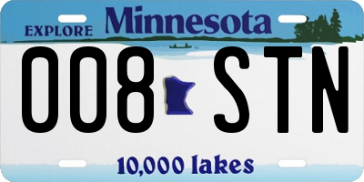 MN license plate 008STN