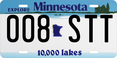 MN license plate 008STT