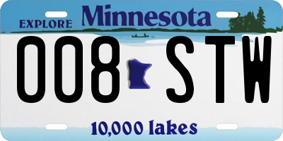 MN license plate 008STW