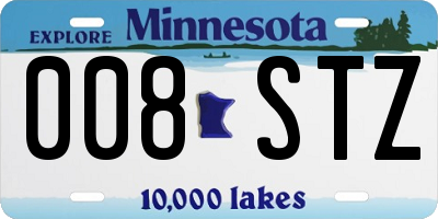 MN license plate 008STZ