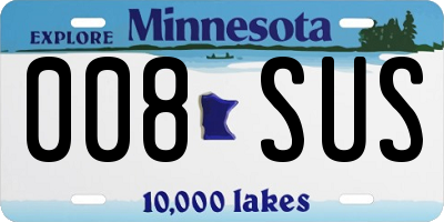 MN license plate 008SUS