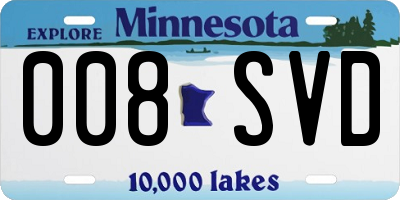 MN license plate 008SVD