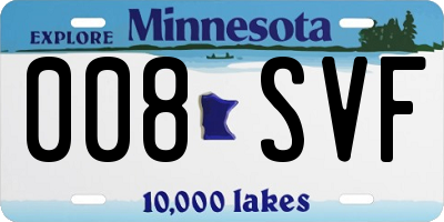 MN license plate 008SVF