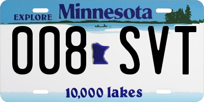 MN license plate 008SVT
