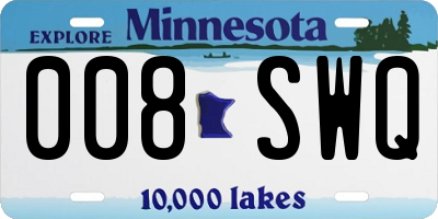 MN license plate 008SWQ